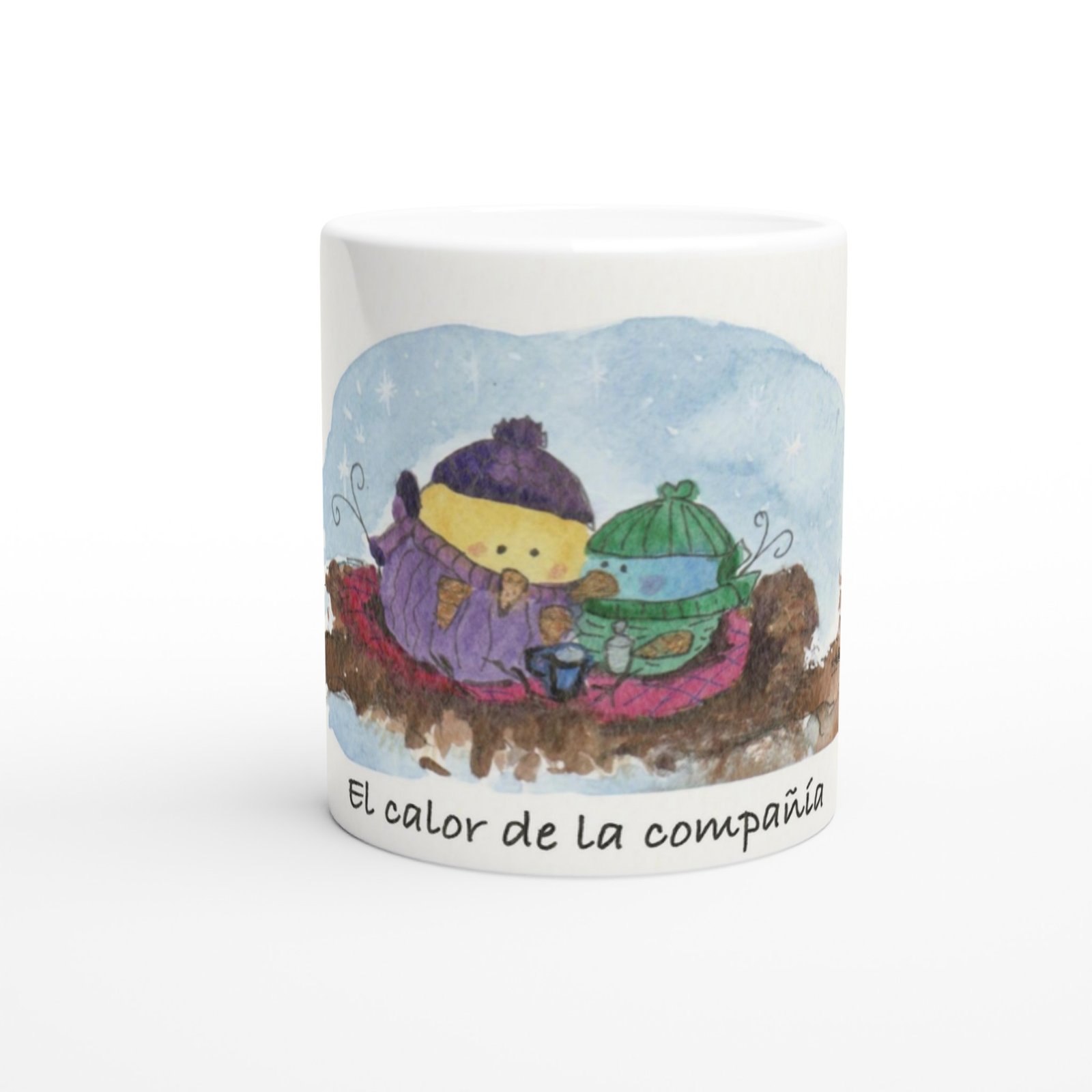 Taza de cerámica blanca de 11 oz El calor de la compañía