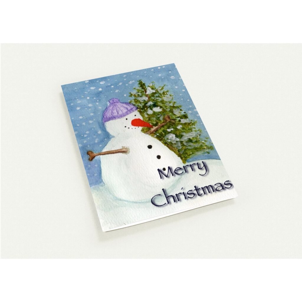 Paquete de 10 tarjetas de felicitación (UE y resto del mundo) Muñeco de nieve
